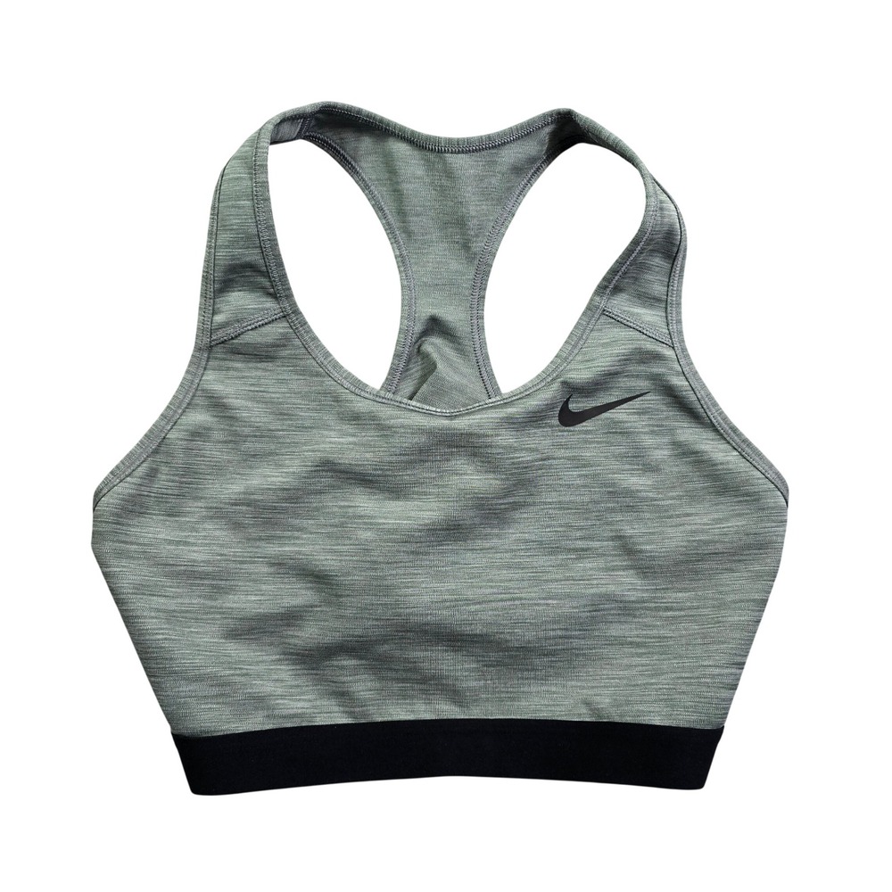 Nike Dri-FIT Sports Bra Womens XL Grey Racerback Swoosh Activewear Gym Yoga Run